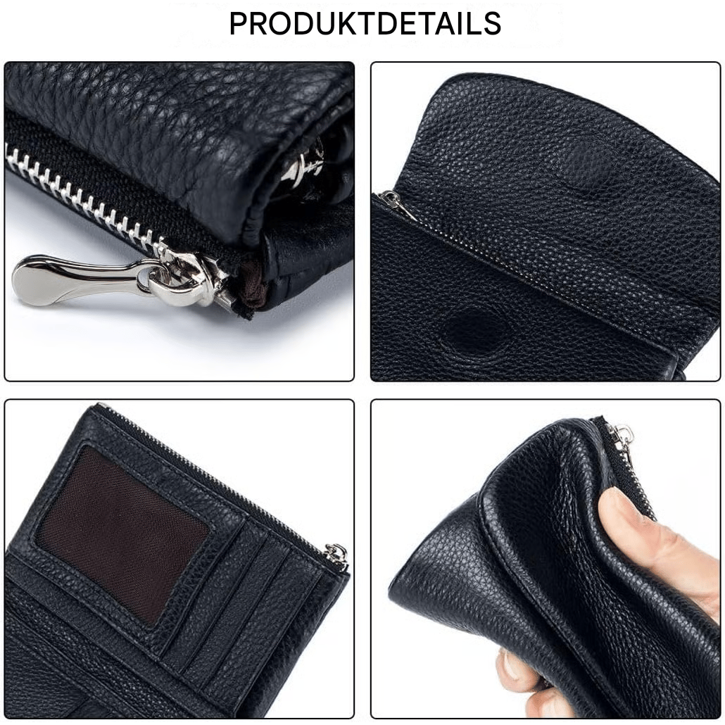 Women's Leather Wallet with Dual Zip Pockets Pebbled Trifold Design and Card Slots - Image 28