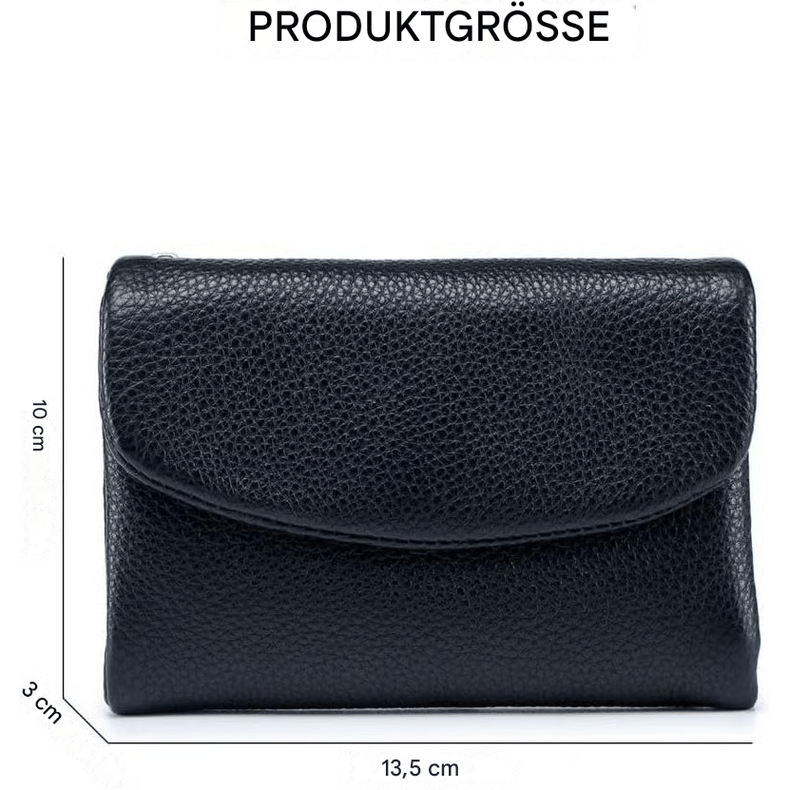 Women's Leather Wallet with Dual Zip Pockets Pebbled Trifold Design and Card Slots - Image 29