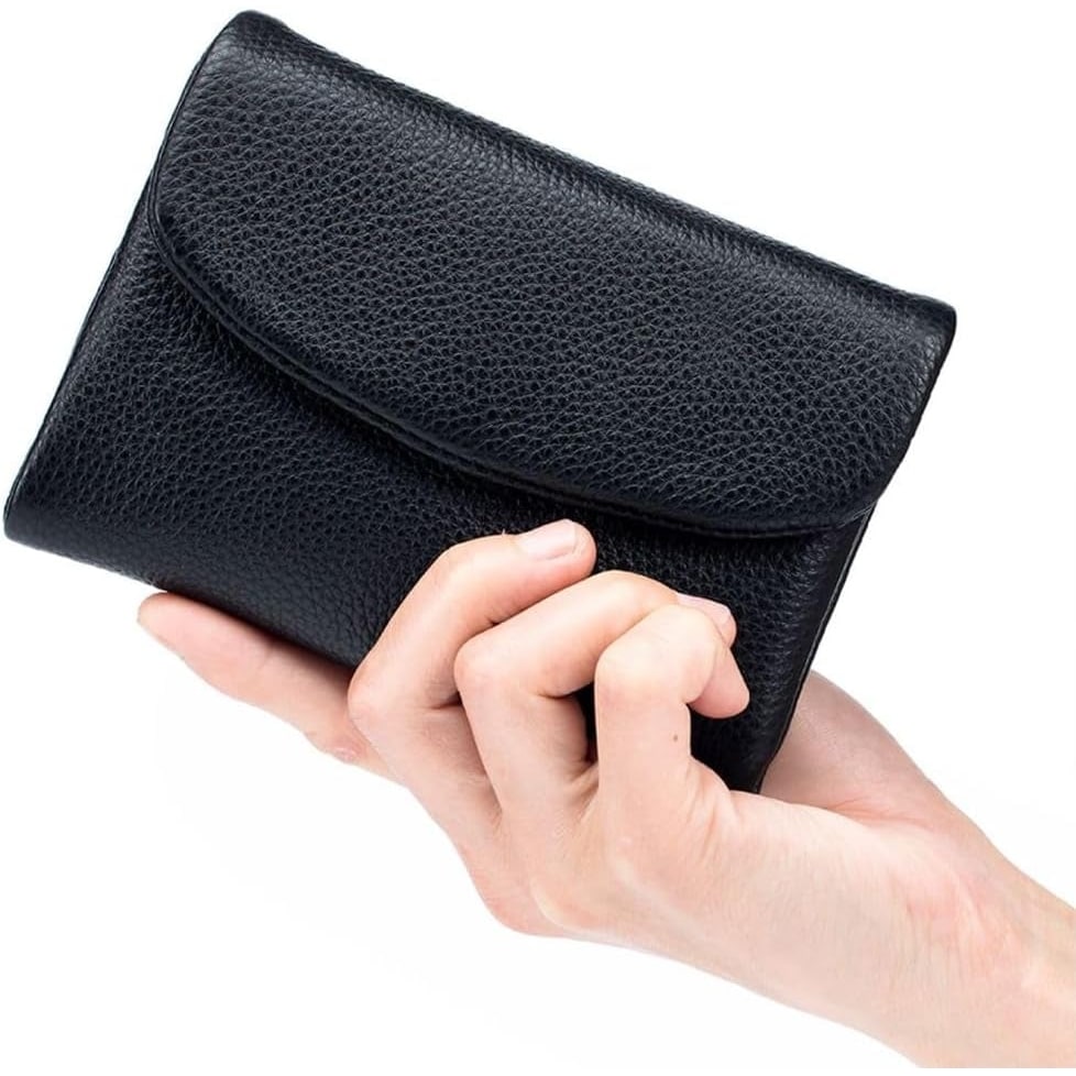Women's Leather Wallet with Dual Zip Pockets Pebbled Trifold Design and Card Slots - Image 31