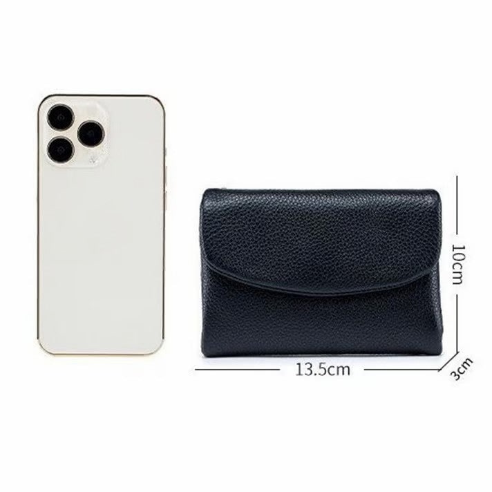 Women's Leather Wallet with Dual Zip Pockets Pebbled Trifold Design and Card Slots - Image 32