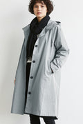 Women's Lightweight Trench Coat with Hood and Drawstring Waist - Image 3