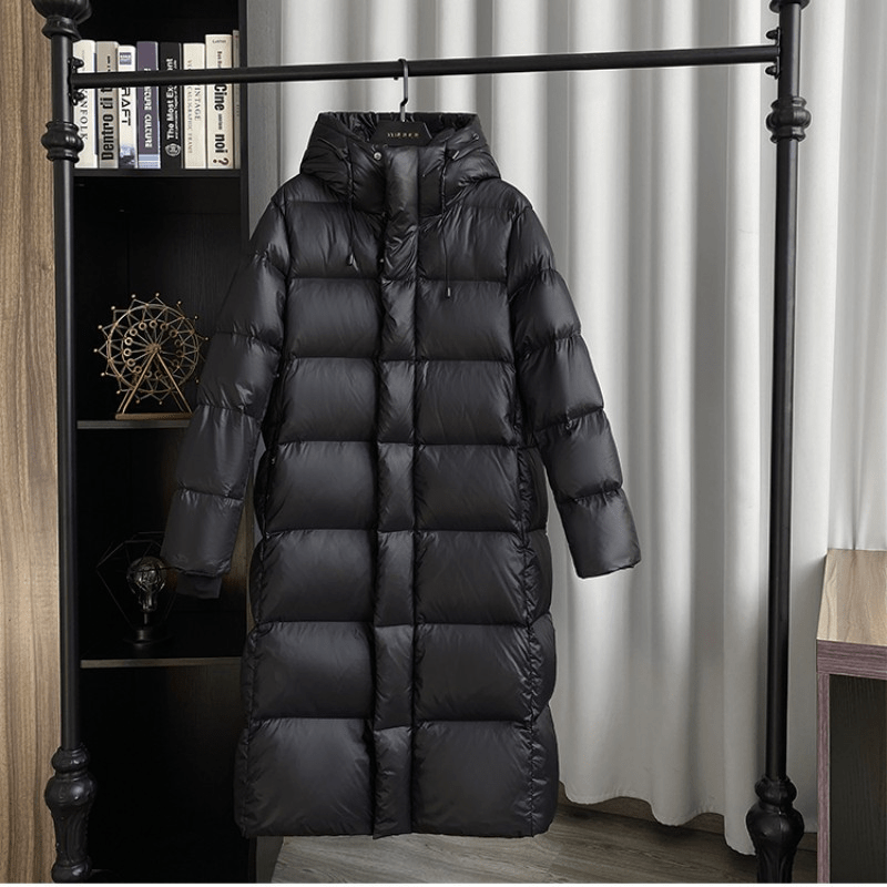 Women's Long Puffer Coat with Hood and Water-Resistant Shell Quilted Winter Jacket - Image 2