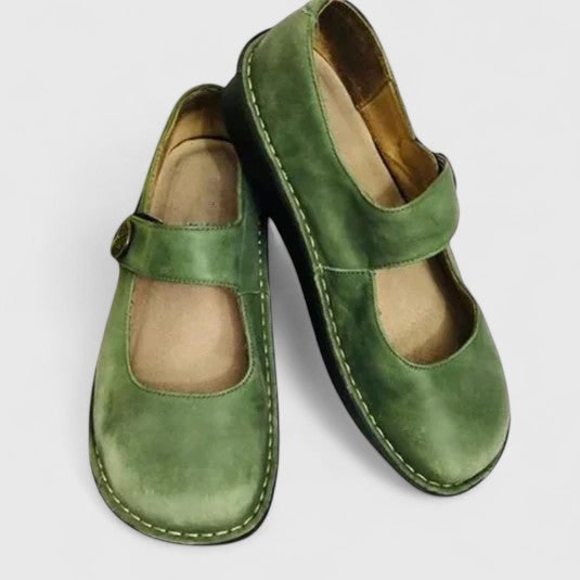Women's Mary Jane Flats with Adjustable Strap and Cushioned Insole - Image 1