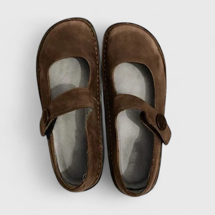 Women's Mary Jane Flats with Adjustable Strap and Cushioned Insole - Image 3