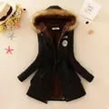 Women's Parka Jacket with Fleece Lining Faux Fur Hood and Drawstring Waist - Image 8