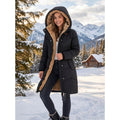 Women's Puffer Coat with Quilted Construction Fleece-Lined Hood and Drawstring - Image 7