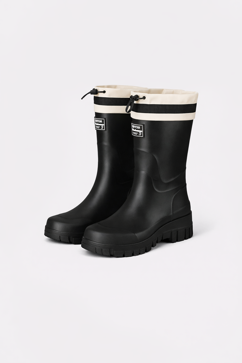 Women's Waterproof Rain Boots with Drawstring Collar and Chunky Lug Sole - Image 12