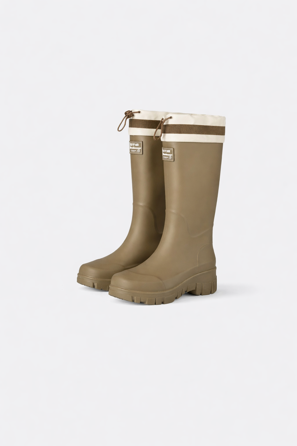 Women's Waterproof Rain Boots with Drawstring Collar and Chunky Lug Sole - Image 4