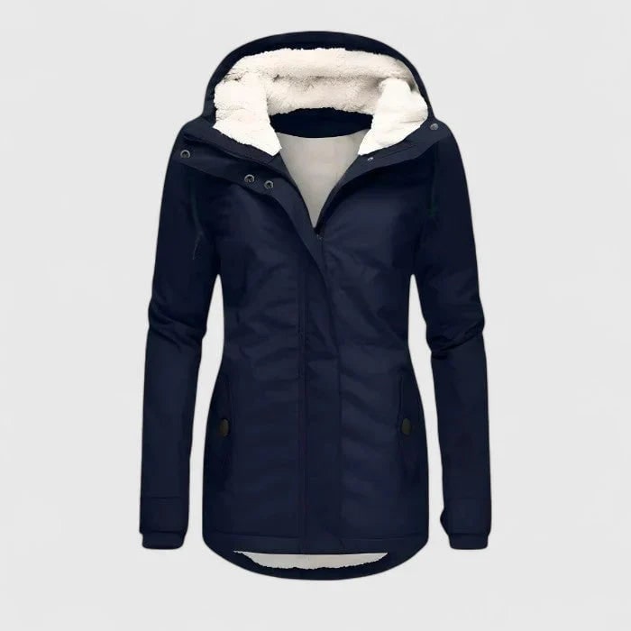 Women's Winter Jacket with Sherpa Fleece Lining Waterproof Hood and Fitted Waist - Image 2