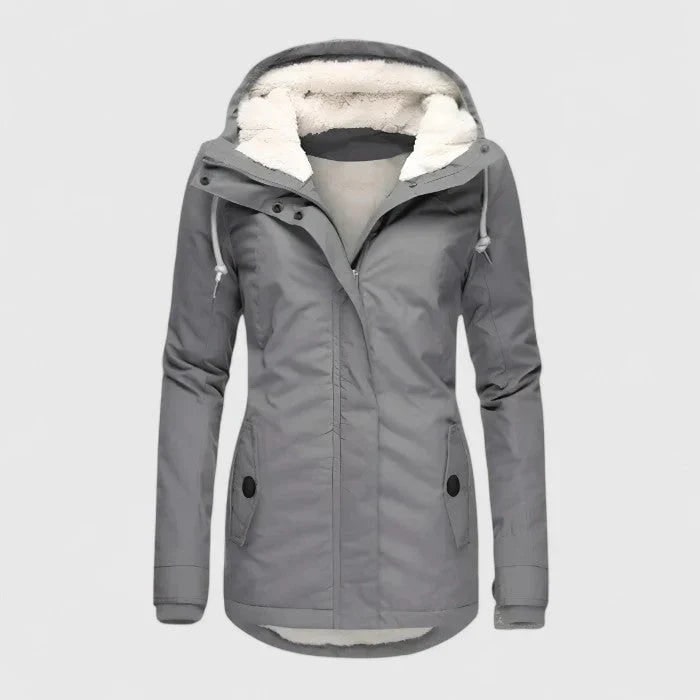 Women's Winter Jacket with Sherpa Fleece Lining Waterproof Hood and Fitted Waist - Image 6
