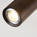 Lampada da soffitto regolabile in legno con binario faretti