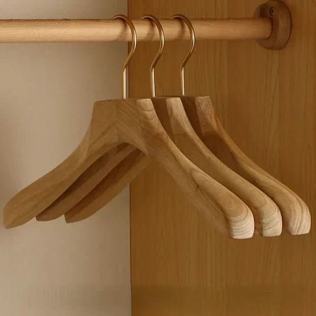 Wooden Clothes Hangers with Bar and Adjustable Clips for Suits and Coats - Image 6