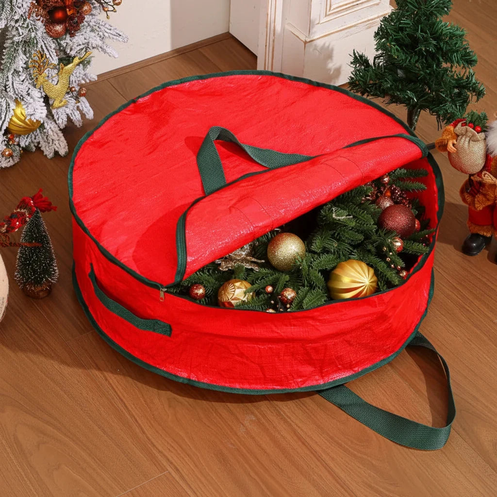 Xmas Tree Storage Bag with Dual Zipper Handles and Water-Resistant Fabric for Wreaths - Image 1