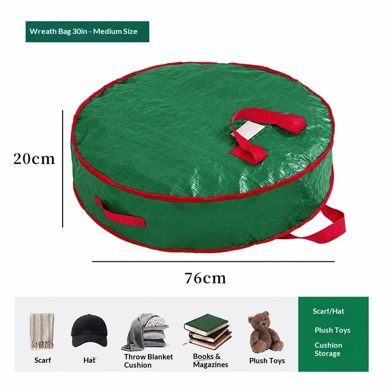Xmas Tree Storage Bag with Dual Zipper Handles and Water-Resistant Fabric for Wreaths - Image 11
