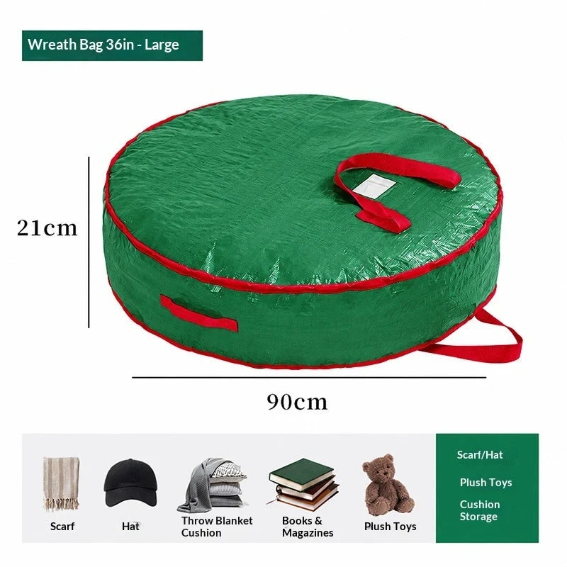 Xmas Tree Storage Bag with Dual Zipper Handles and Water-Resistant Fabric for Wreaths - Image 12
