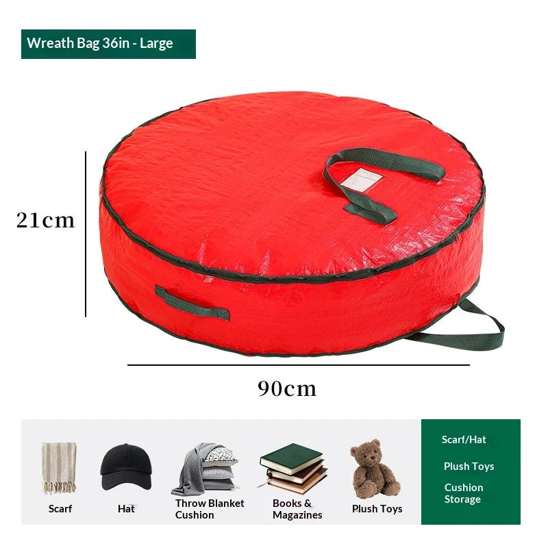 Xmas Tree Storage Bag with Dual Zipper Handles and Water-Resistant Fabric for Wreaths - Image 15