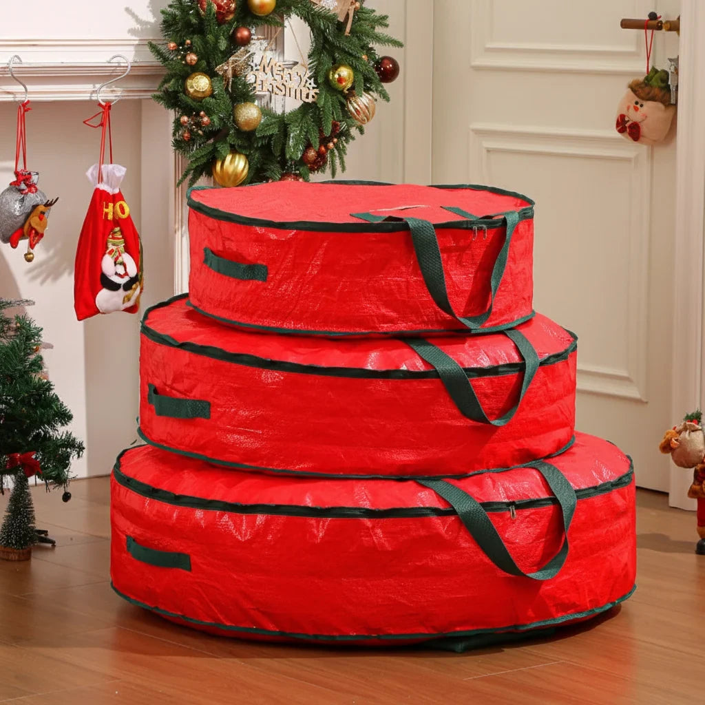 Xmas Tree Storage Bag with Dual Zipper Handles and Water-Resistant Fabric for Wreaths - Image 2