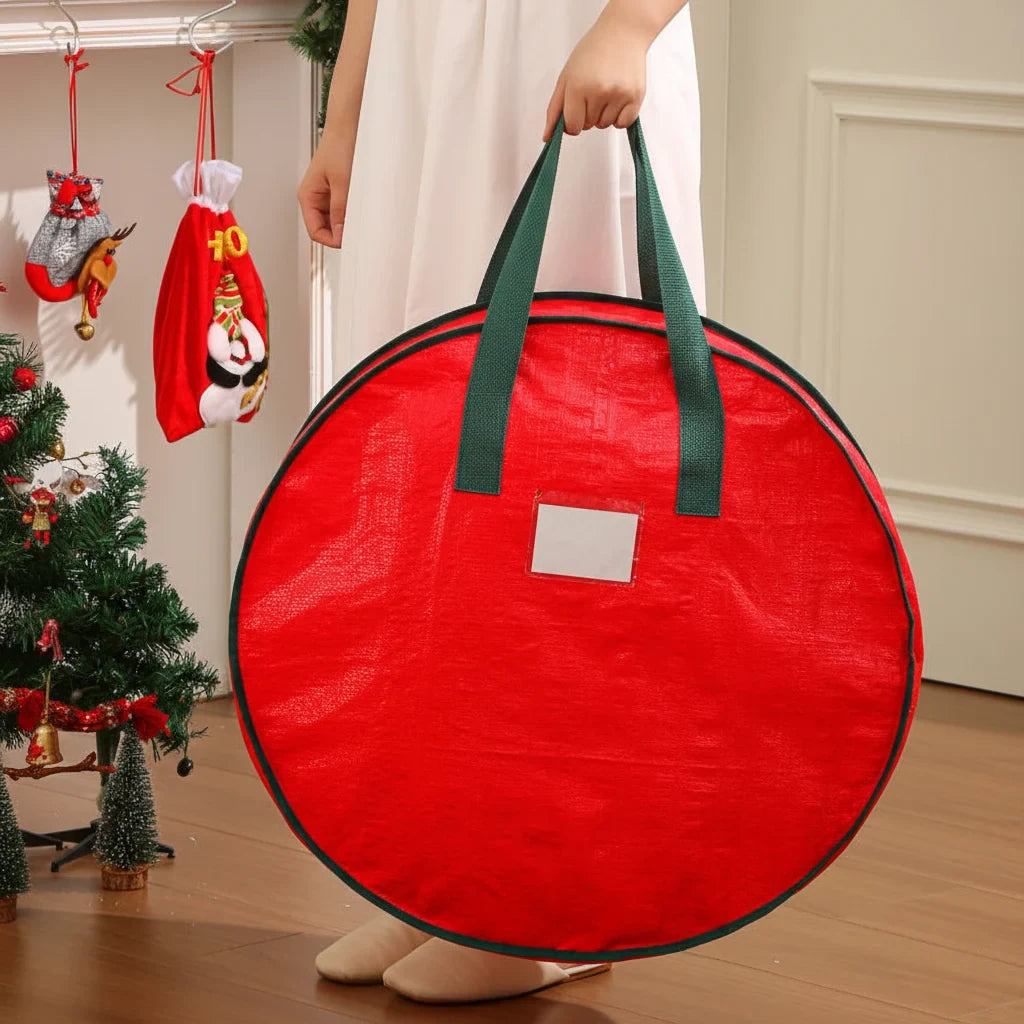 Xmas Tree Storage Bag with Dual Zipper Handles and Water-Resistant Fabric for Wreaths - Image 7