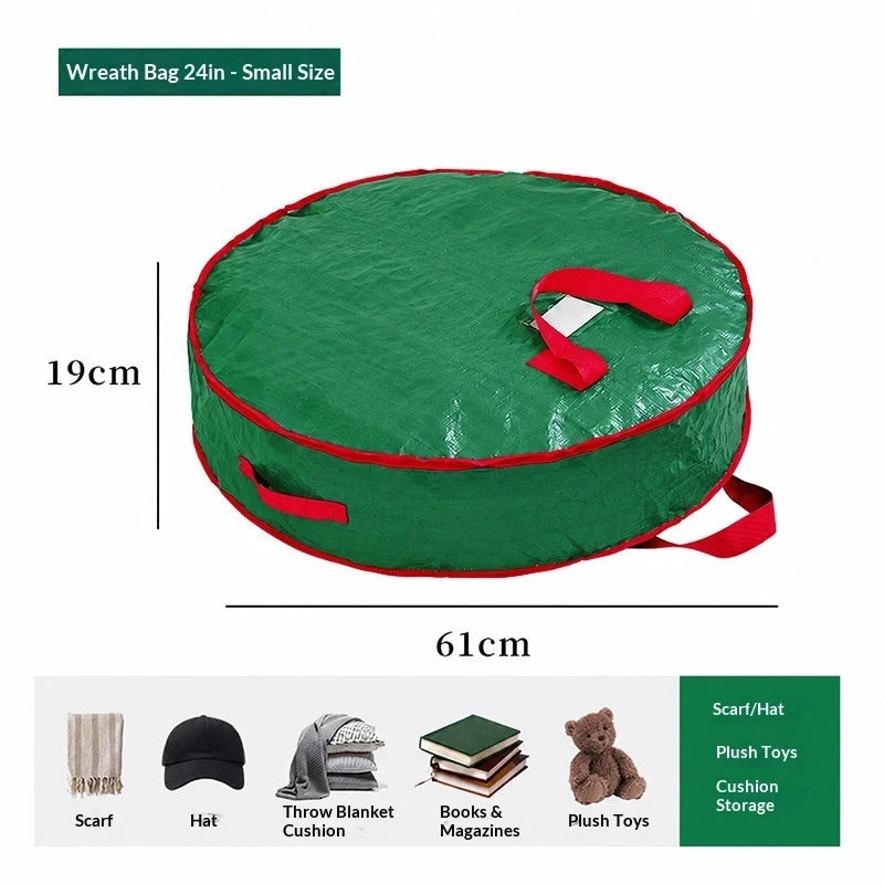 Xmas Tree Storage Bag with Dual Zipper Handles and Water-Resistant Fabric for Wreaths - Image 9