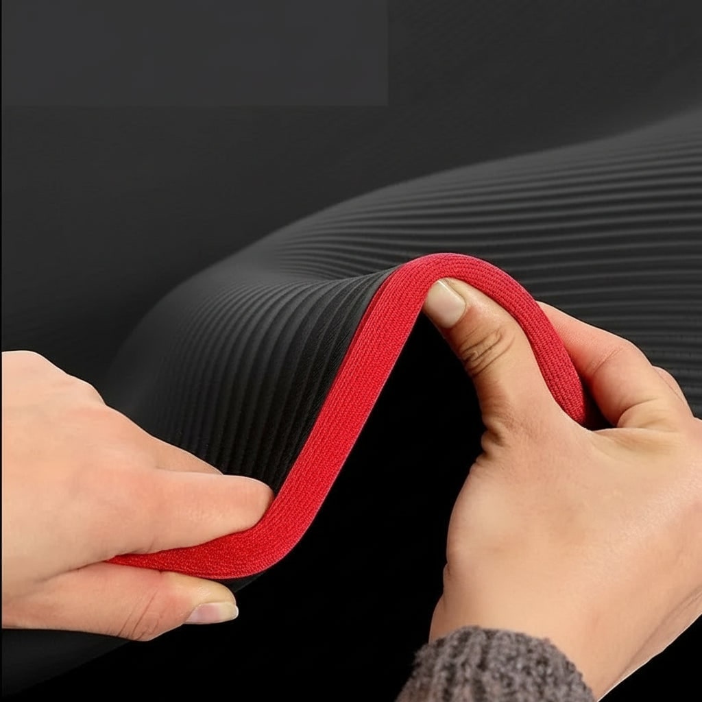 Yoga Mat with 10mm Thick Foam Cushioning Non-Slip Surface and Fabric-Bound Edges - Image 3