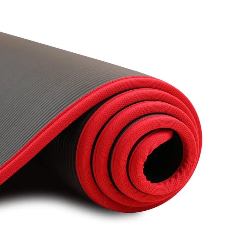 Yoga Mat with 10mm Thick Foam Cushioning Non-Slip Surface and Fabric-Bound Edges - Image 4
