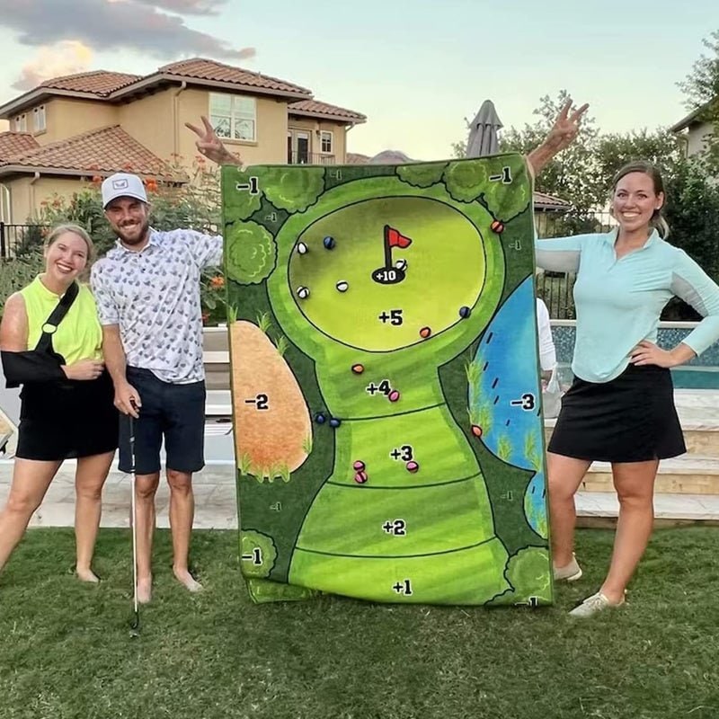 Zestaw Golf Ogrodowy z Matą Celowniczą Piłeczkami na Rzep i Torbą Mini - Image 1