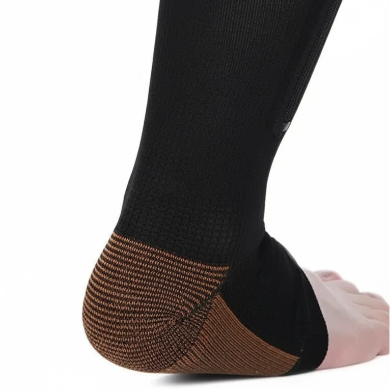 Zipper Compression Socks with Open Toe and Knee High Length for Travel - Image 5